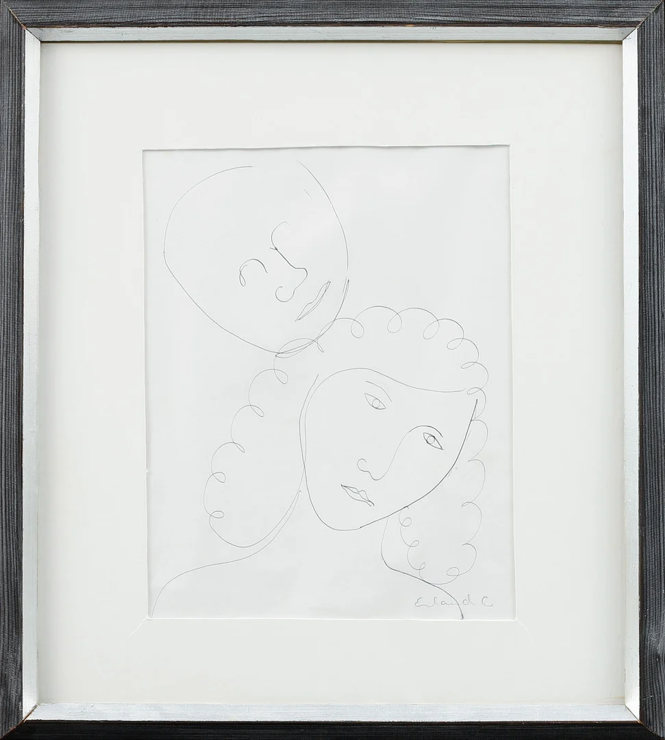ERLAND CULLBERG. Komposition med figurer. Blyertsteckning på papper, signerad. — Drawings — Göteborgs Auktionsverk
