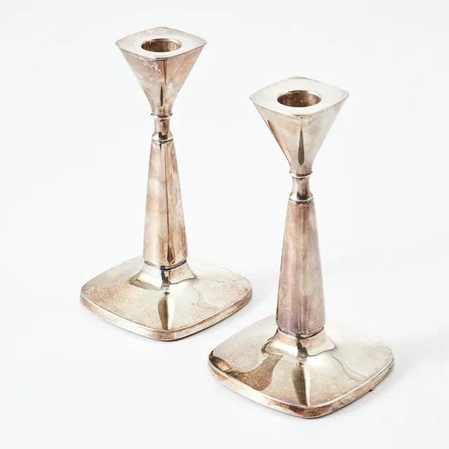 TORE ELDH. Ljusstakar, 1 par, silver, K&EC, Göteborg 1968.