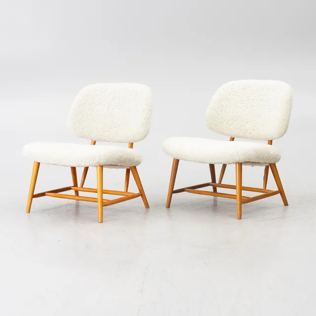 Alf Svensson, Fåtöljer, ett par, "TeVe", Bra Bohag, Studio Ljungs Industrier AB, Malmö, 1950-tal.
