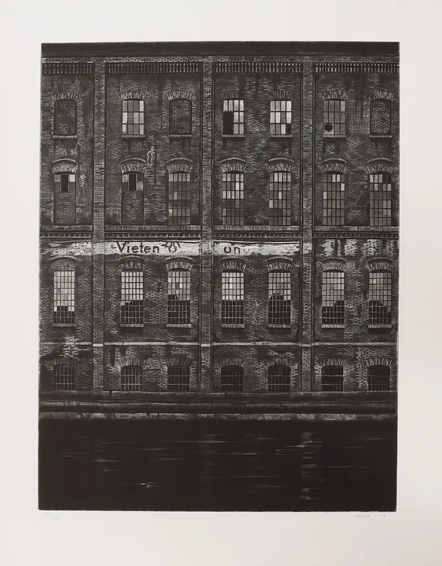 SIXTEN HAAGE. "Fabrik", mapp om 5 st torrnålsgravyrer, signerade och numrerade 55/150.