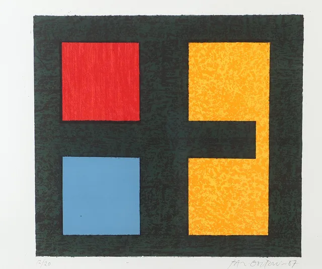 PAUL OSIPOW. Komposition, färglitografi, signerad -87.