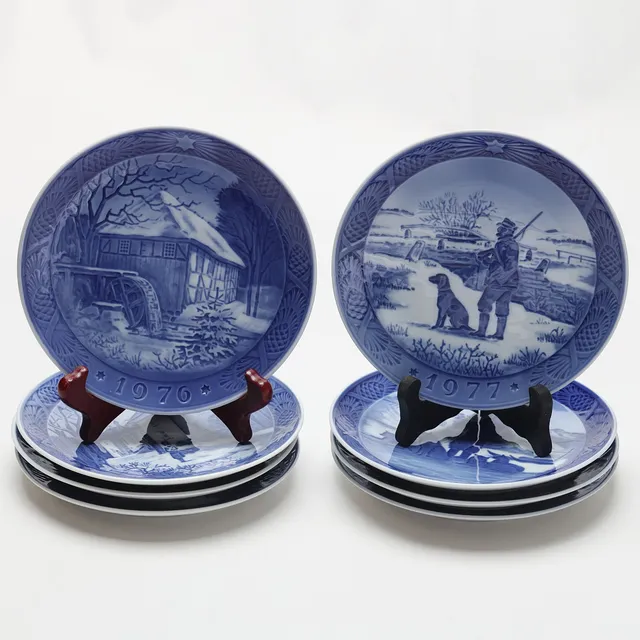 JULTALLRIKAR, 8 st, porslin, Royal Copenhagen, Danmark, 1973-1980.