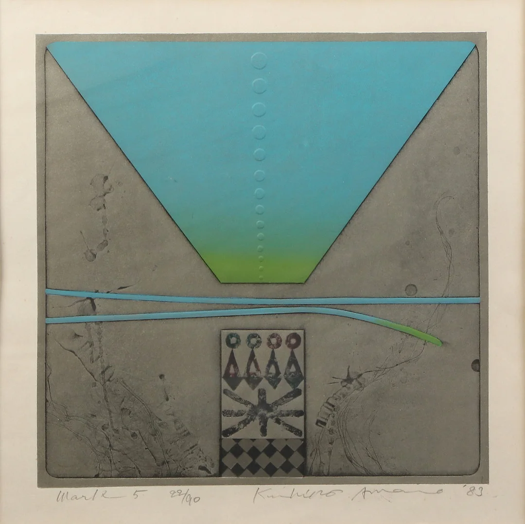 KUNIHIRO AMANO. Färgträsnitt, 22/90. "Work 5". Signerad. — Engravings & Prints — Skånes Auktionsverk