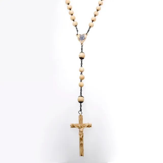 Bone and silver rosary, late 19th Century.