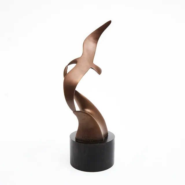 BROR FORSLUND. skulptur, brons, "Måsen", signerad, Galleri Scandia, no 124.