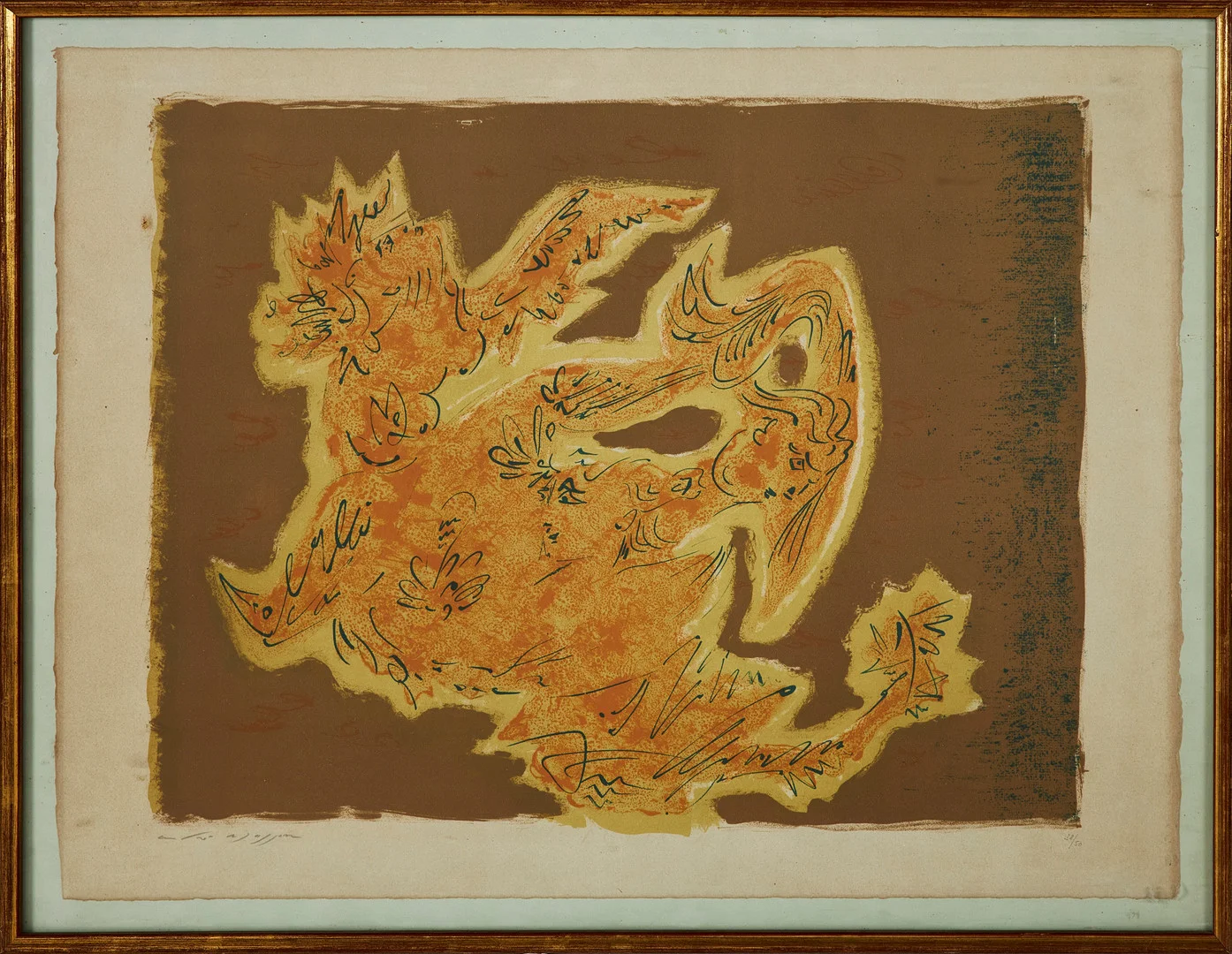 ANDRÉ MASSON. komposition, färglitografi, signerad och numrerad 38/50. — Engravings & Prints — Stockholms Auktionsverk Sickla
