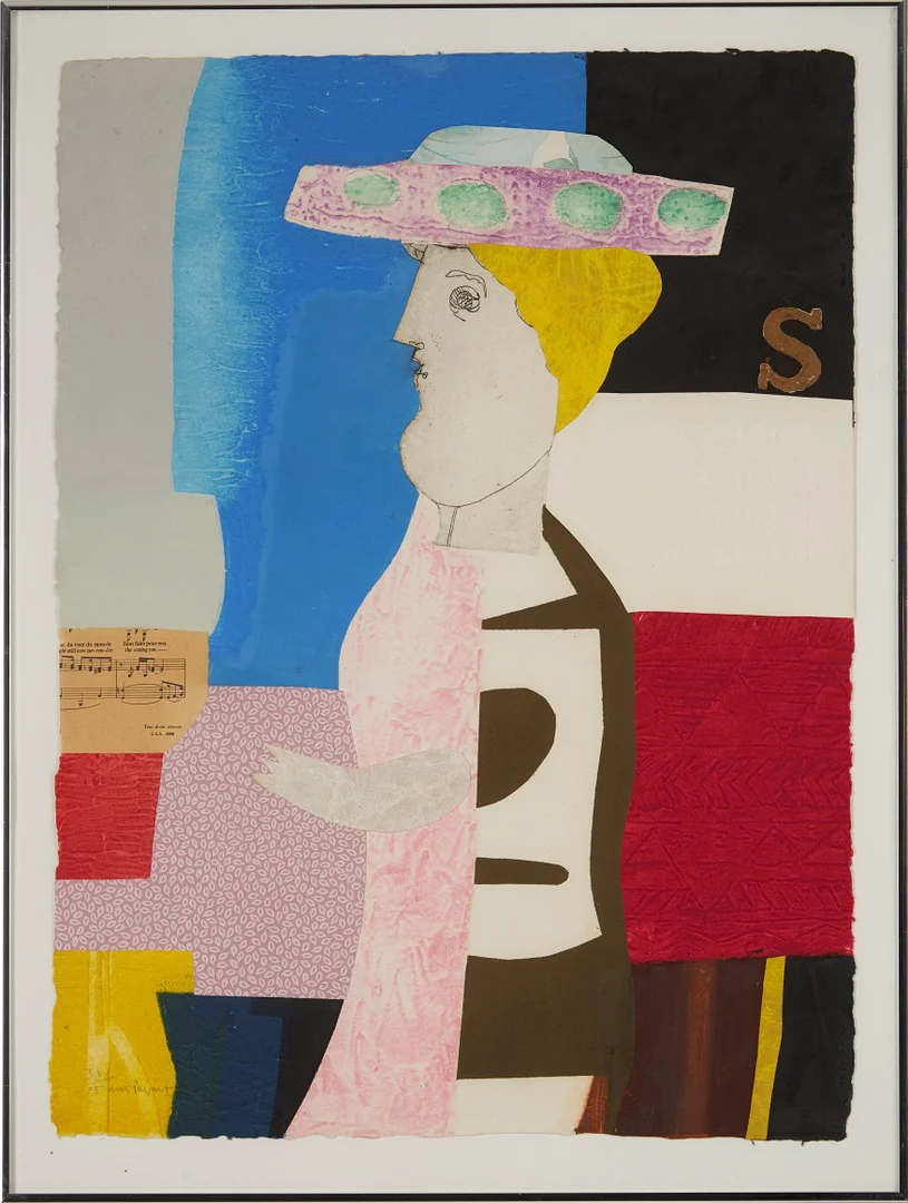 MAX PAPART. "Music Lady", 1981, färgetsning. — Engravings & Prints — Stockholms Auktionsverk Magasin 5