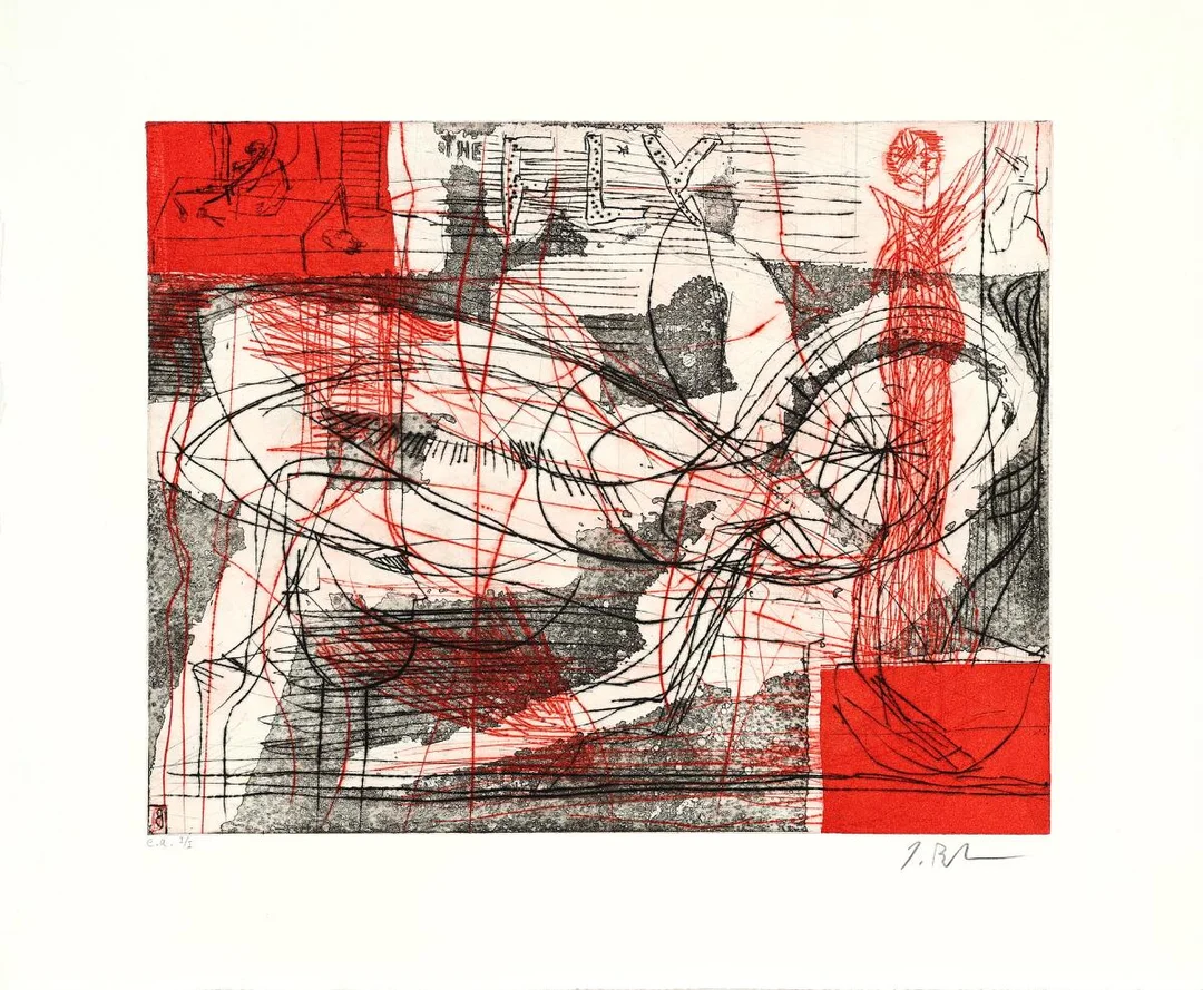 Four compositions. Signed J. Birkemose, e.a. I/I. Engraving in colours. Sheet size 77×64 cm. Unframed. — Modern Prints/Modern art — Bruun Rasmussen