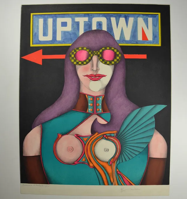 RICHARD LINDNER. UPTOWN, LITHOGRAFIE SIGNIERT.