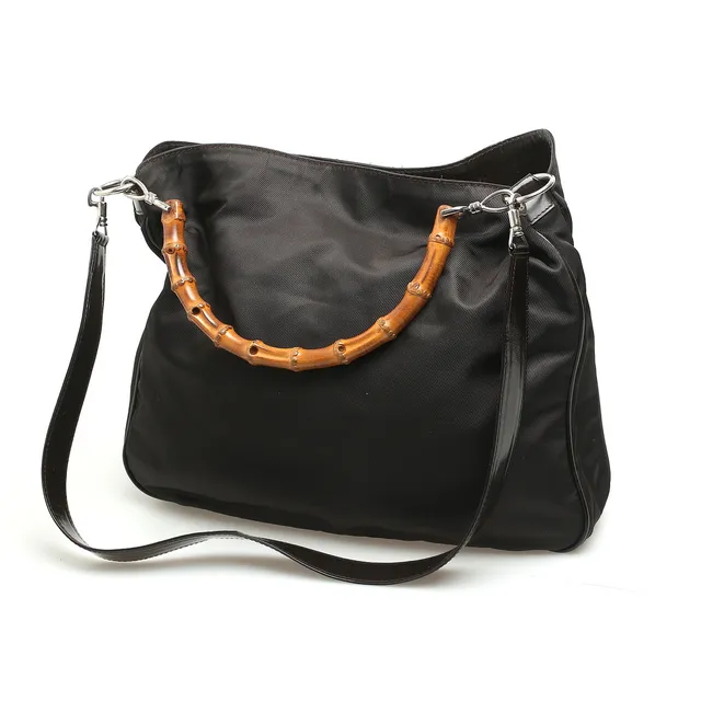 GUCCI. Handväska, "Bamboo Canvas Satchel", Italien.