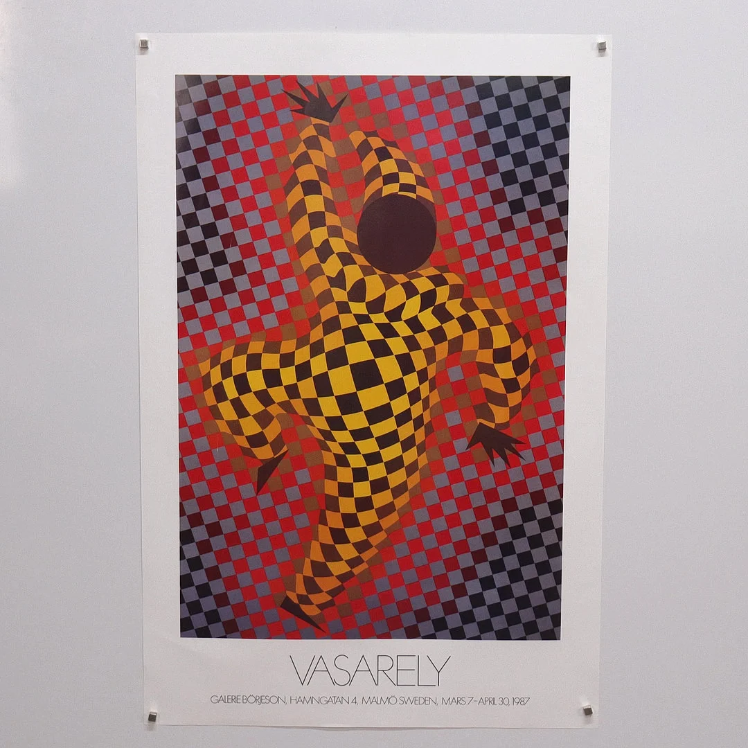 VICTOR VASARELY. utställningsaffisch, Galerie Börjeson, Malmö, 1987. — Engravings & Prints — Markus Auktioner