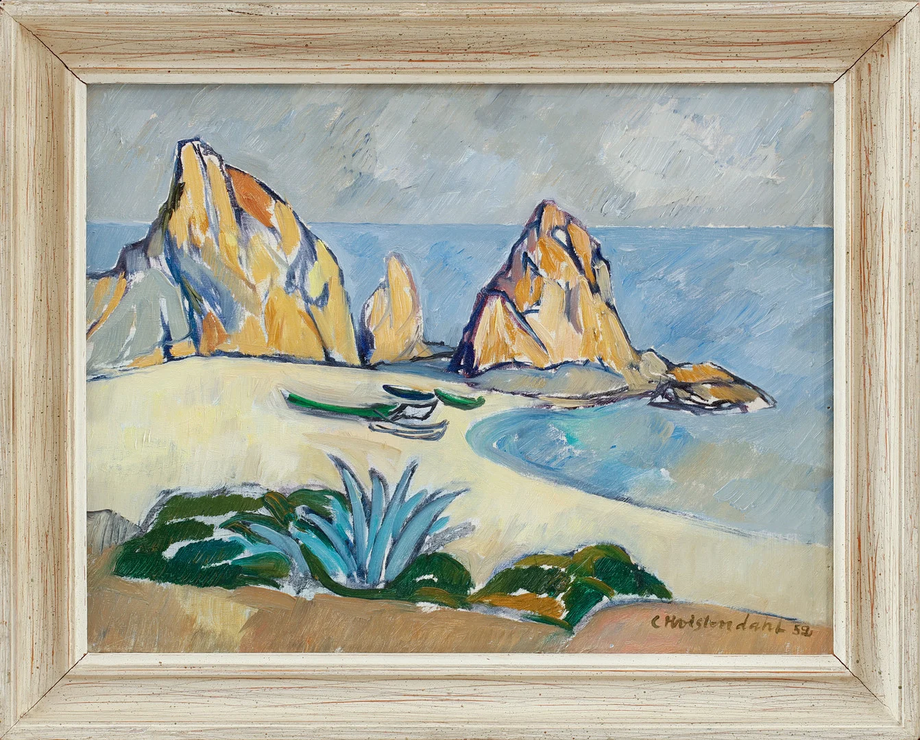 CARSTEN HVISTENDAHL. Kustbild, olja på duk, signerad och daterad 52. — Paintings — Göteborgs Auktionsverk