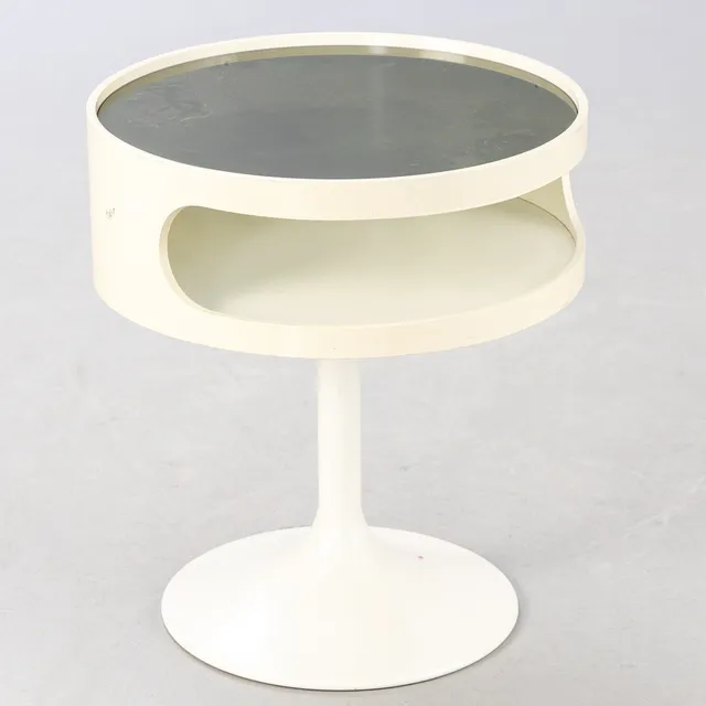 Opal Möbel. Space Age Beistelltisch mit Glasplatte, 1970er Jahre.
