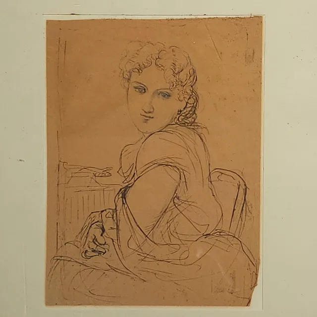 RAMON MARTÍ ALSINA. DIBUJO A TINTA. FIGURA FEMENINA. CERTIFICADO AL DORSO POR SU HIJO ENRIC MARTÍ CHILLIDA.