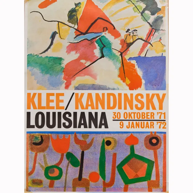 UTSTÄLLNINGSAFFISCH original Klee/ Kandinsky Louisiana 1972.