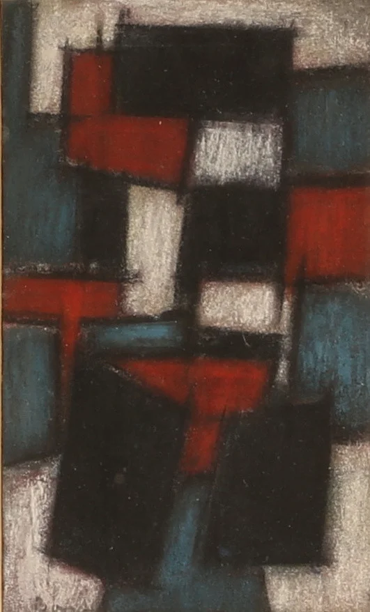 HARRY BOOSTRÖM. Pastell, geometrisk komposition, signerad. — Paintings — RA Auktionsverket Norrköping