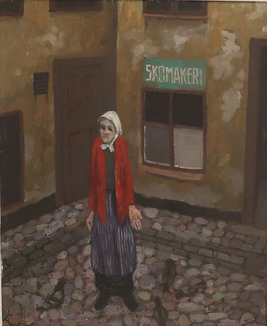 PELLE ÅBERG. Olja på pannå, signerad. — Paintings — RA Auktionsverket Norrköping