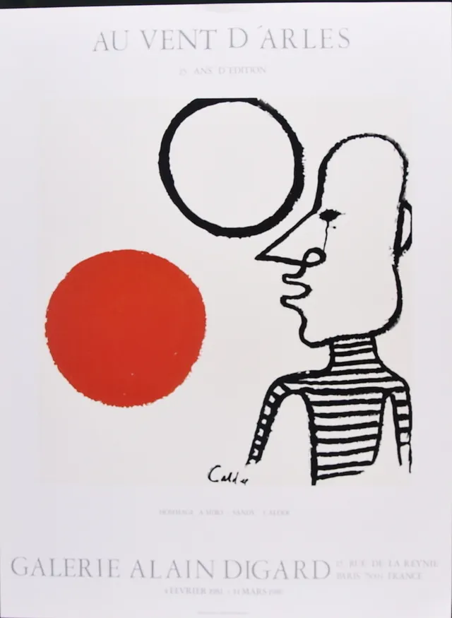 ALEXANDER CALDER. Utställningsaffisch, offsettryck, Galerie Alain Digard 1981.