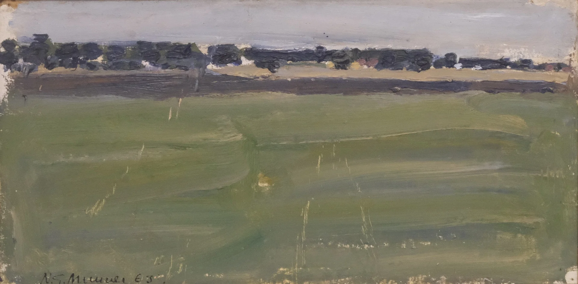 NILS GÖRAN BRUNNER. LANDSKAP, OLJA PÅ PANNÅ. — Paintings — Björnssons Auktionskammare