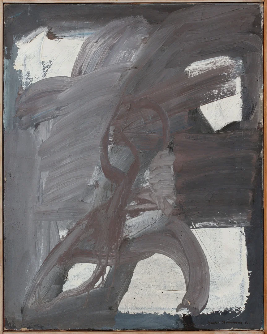 BERTIL BERNTSSON. Komposition. Olja på duk, signerad och daterad -62. — Paintings — Göteborgs Auktionsverk