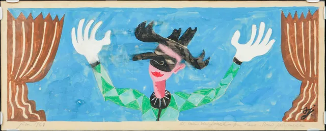 SVEND JOHANSEN. Harlekin, gouache, signerad och daterad julen 1968.