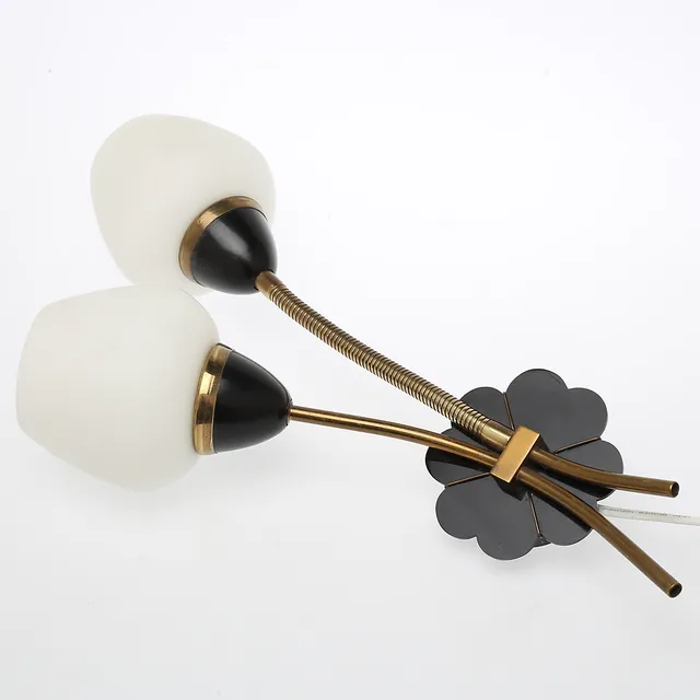 VÄGGLAMPA, metall/plast/glas, 1900-talets mitt.