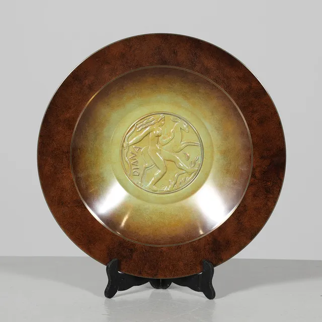 OSCAR ANTONSSON. FAT, Ystad Brons "Diana", Swedish Grace, 1920/30-tal.