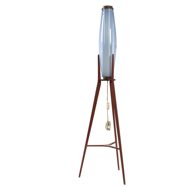 Svend Aage Holm Sørensen. 'Rocket' floor lamp in teak, 1950s