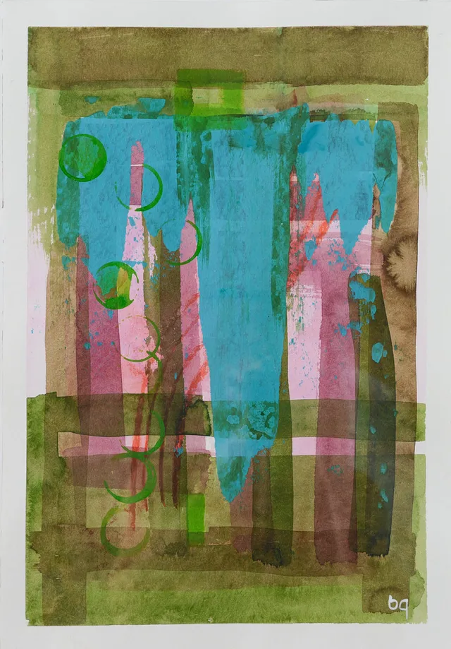 BIRGITTA GLENMARK. Komposition, blandteknik, monogramsignerad.