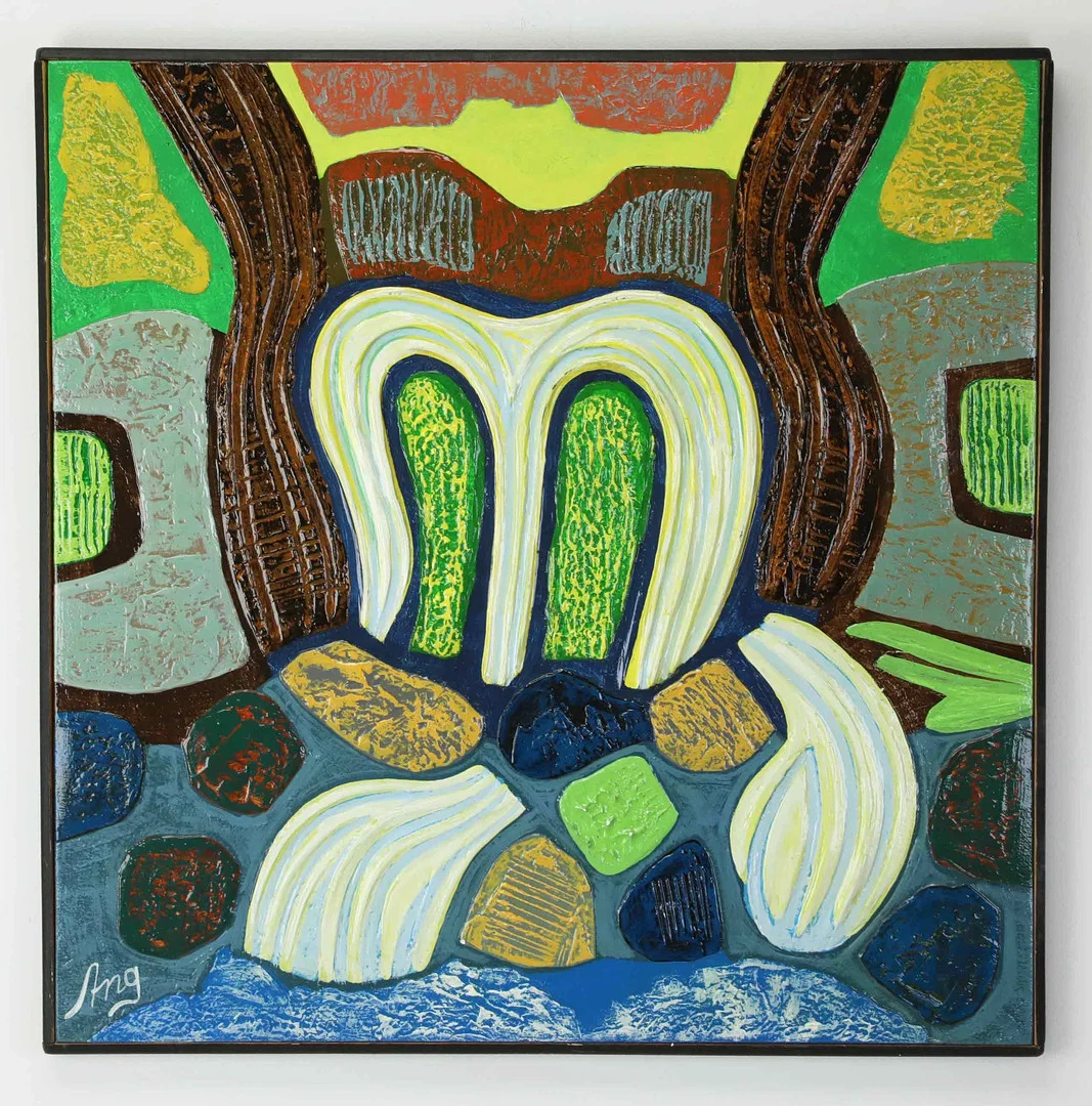 ARNE NORBERG. Olja på pannå, Fjällforsar, signerad, samt daterad a tergo. — Paintings — Hälsinglands Auktionsverk