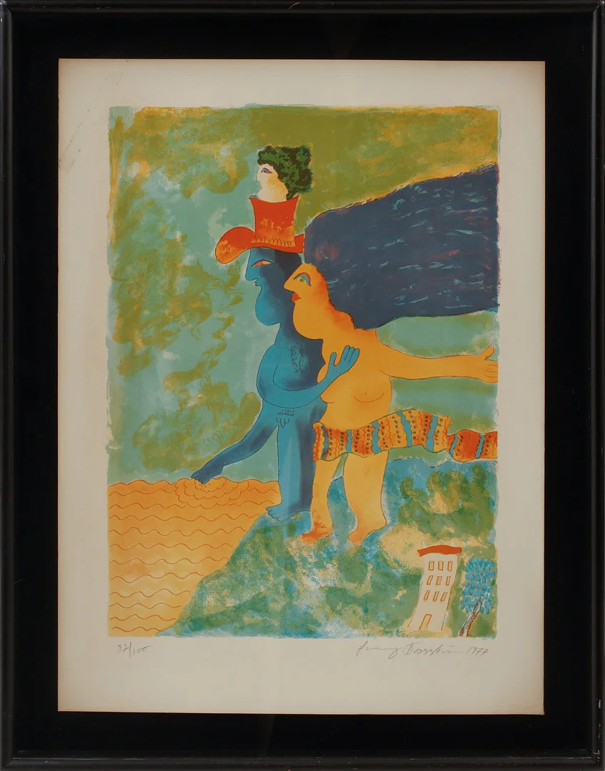JOHNNY FORSSTRÖM. Figurkomposition. Färglitografi, signerad 1977 och numrerad 82/100. — Engravings & Prints — Göteborgs Auktionsverk