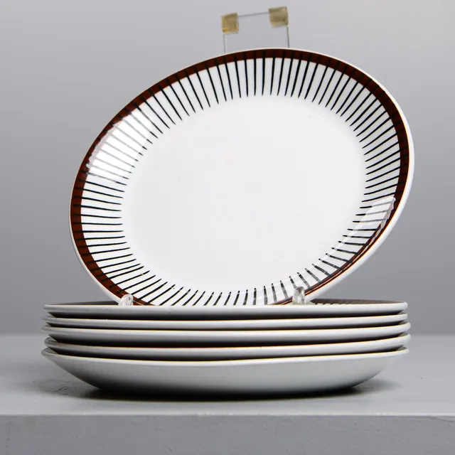 STIG LINDBERG. "Spisa Ribb", assietter, 6 st, Gustavsberg, 1955-74.