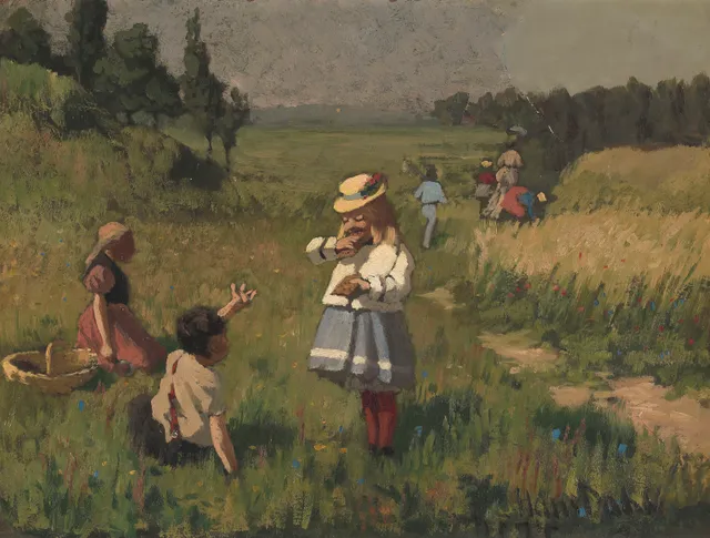 Dahl, Hans — Barn i landskap, 1874