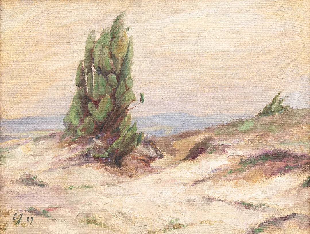 ERIKA JONN (1865-1931). "Ensam - Lüneburger Heden", olja på duk, signerad och daterad 1929. — Paintings — Garpenhus Auktioner