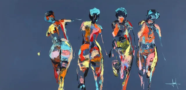 Henrik Busk Andersen: Untitled. Signed with monogram. Oil on canvas. 70×140 cm.