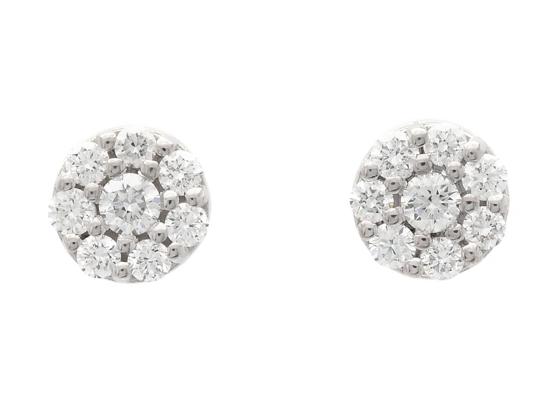 ÖRHÄNGEN, 18k vitguld, 16 briljantslipade diamanter ca 0,64 ctv, ca TW-W/VS, vikt 2,2 g stift. — Smycken/Örhängen — Kaplans