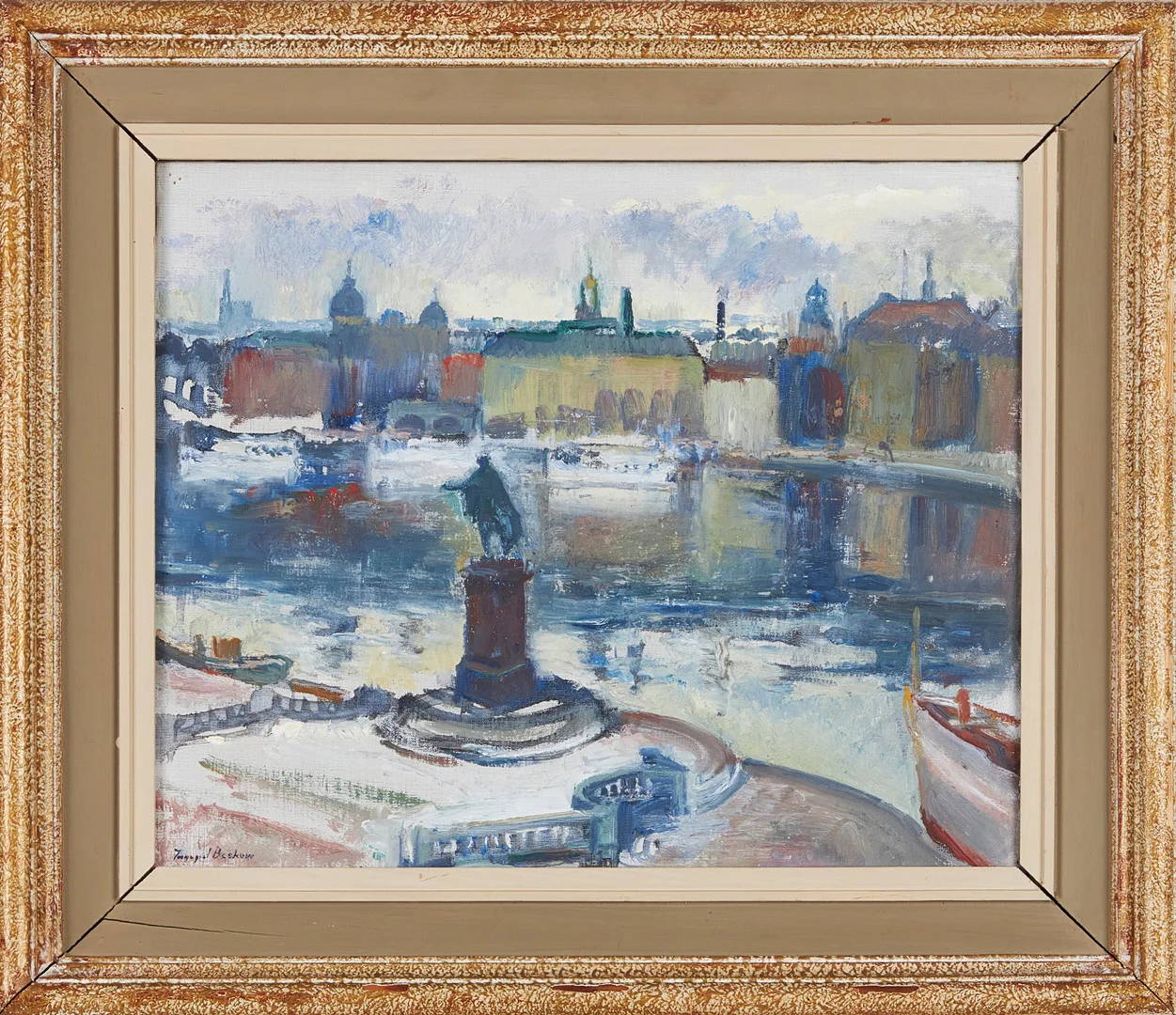 INGEGERD BESKOW. Stockholmsmotiv, olja på duk, signerad. — Paintings — Stockholms Auktionsverk Magasin 5