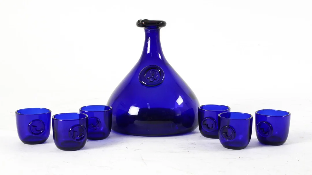 Ole Winther for Holmegaard. Carafe and 6 glasses (7) — Glass, porcelain and ceramics/Glasses — Lauritz