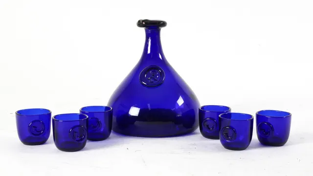 Ole Winther for Holmegaard. Carafe and 6 glasses (7)