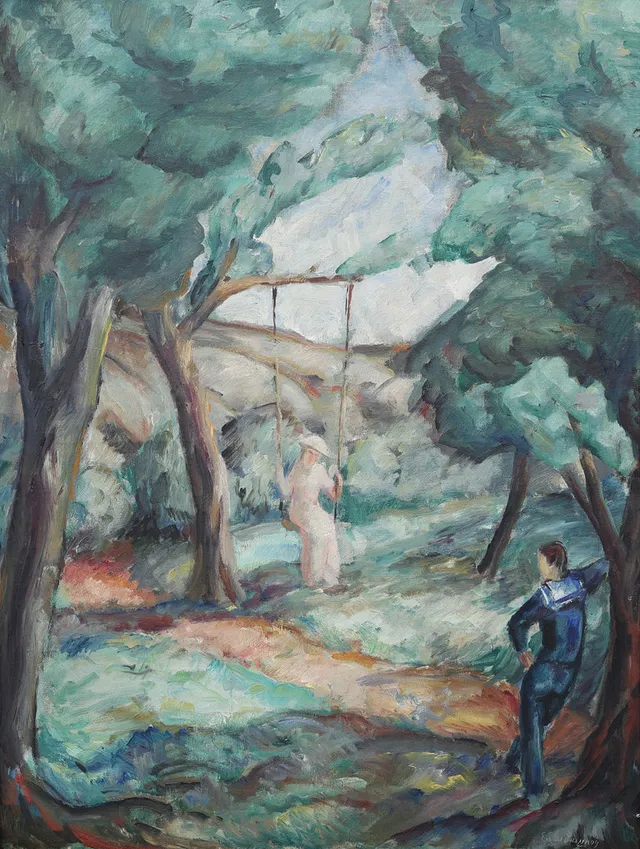 EWALD DAHLSKOG. OLJA PÅ DUK, "SOMMAR", SIGNERAD. UTFÖRD 1918.