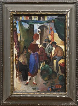 JOSEF LINDSKOG. OLJA, på pannå, signerad. — Paintings — Kalmar Auktionsverk