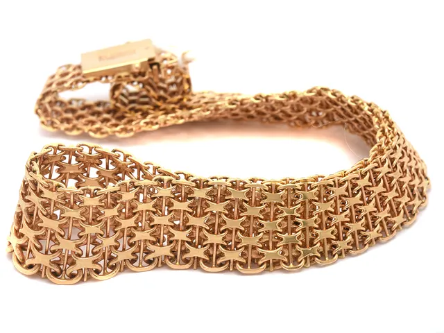 Collier doserad X-länk med stav 18K 70,9g 47,5cm bredd 1,6-2,2cm