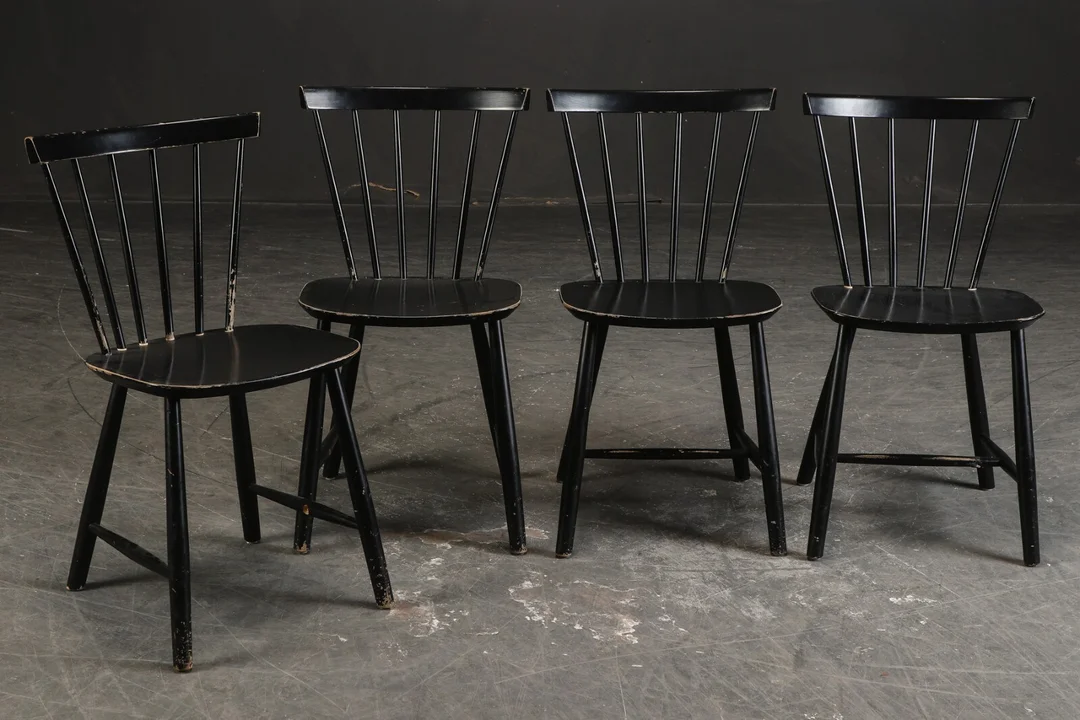 Poul M. Volther for FDB Møbler. Sæt på fire tremmestole af bøgetræ, model 'J46' (4) — Furniture/Chairs — Lauritz