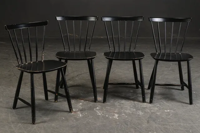 Poul M. Volther for FDB Møbler. Sæt på fire tremmestole af bøgetræ, model 'J46' (4)