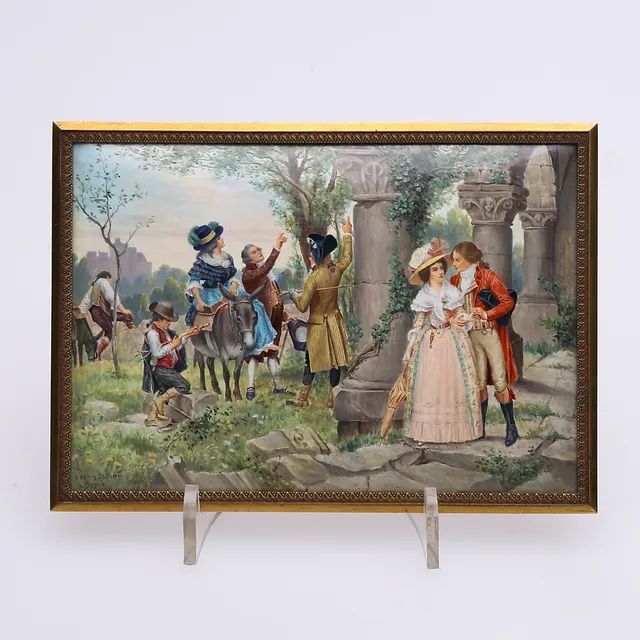 EMALJMÅLNING, signerad "L. Bosco", efter Pierre Outin.