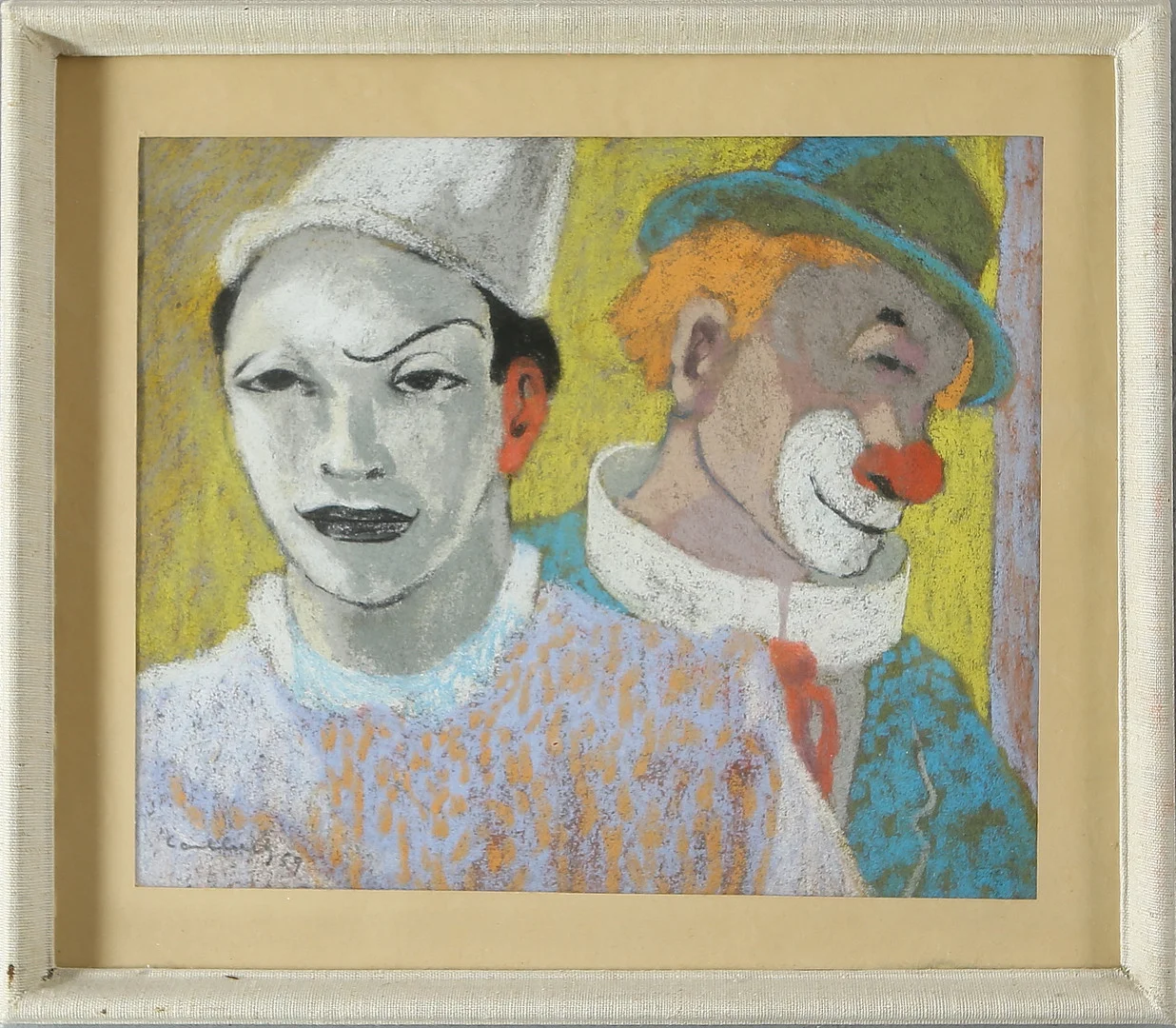 BENGT CARLBERG. Clowner, pastell, signerad. — Paintings — Auktionshuset Kolonn