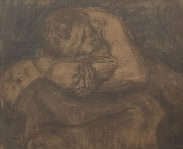 KÄTHE KOLLWITZ (TYSKLAND, 1867-1945). Ofamning, collotype, signerad.