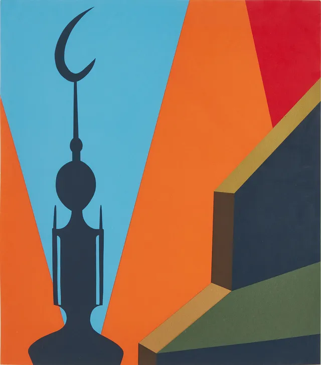 FRANCO COSTA. komposition, färgserigrafi, signerad och daterad -77, numrerad 100/250.