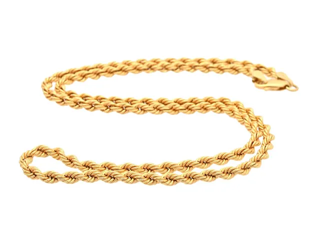 HALSKEDJA, 18K guld, cordell länk, ihålig, längd 45,5 cm, vikt 6,5 g.