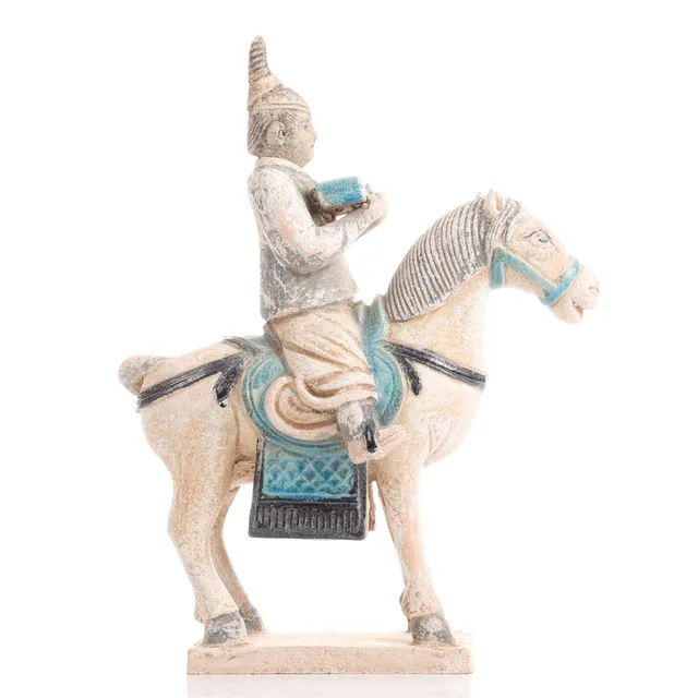RYTTARFIGUR, terracotta, Ming (1368-1644), Kina.